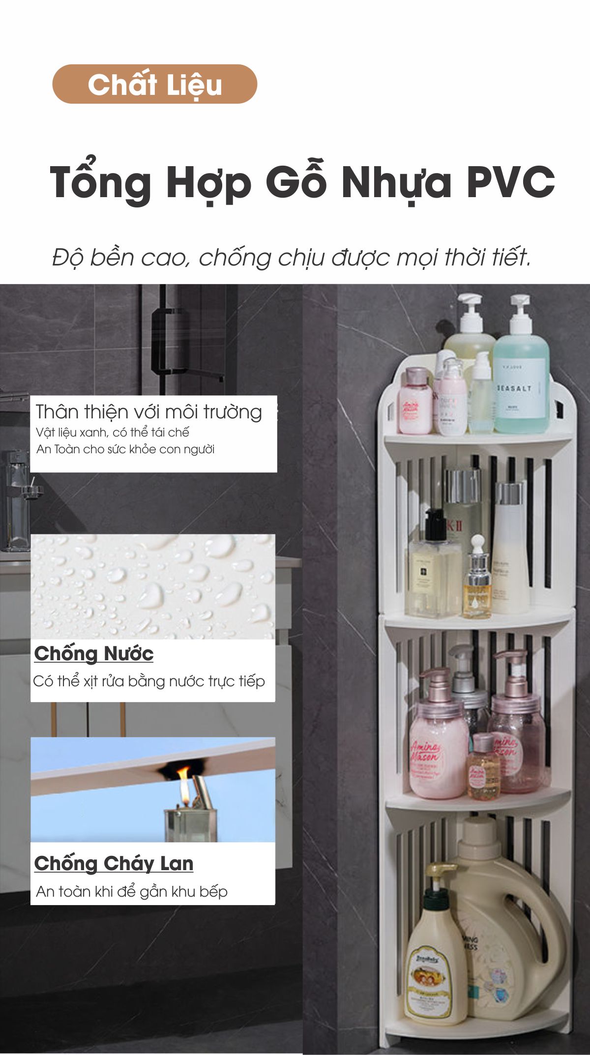 Kệ Góc Tường 4 Tầng Họa Tiết Nan